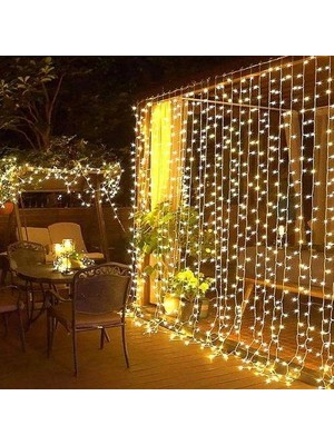 Najmaddin Cer 3X2M Premium Perde LED - 8 Fonksiyonlu, Su Geçirmez Iç Dış Mekan Teras Dekor Işıkları Ce