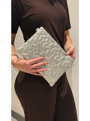 Fiori Yıldızlı Kadın Suni Deri El Çantası Omuz Çantası