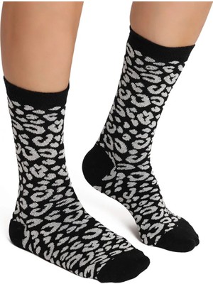 Faik Sönmez Leopar Jakarlı Soket Çorap W27CRP003