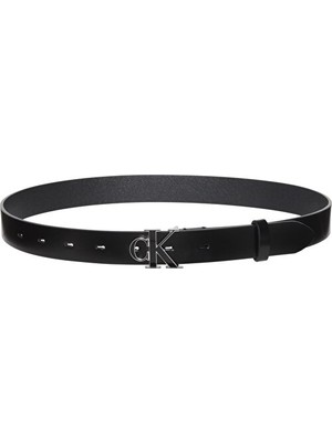 Calvin Klein Kadın Round Ck Buckle 30MM Kemer