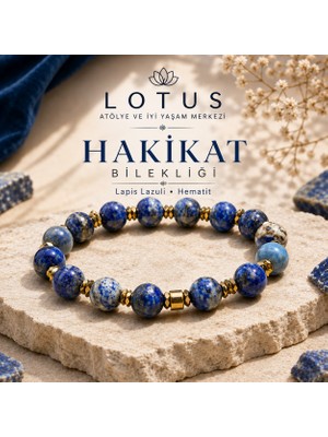 Lotus Atölye ve İyi Yaşam Merkezi 💎 Hakikat Premium Bilekliği – %100 Doğal Lapis Lazuli & Hematit Taşlı Kadın & Erkek Bileklik