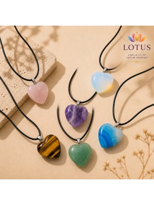 💎 Premium Doğal Taş Kalp Kolye Koleksiyonu – Ametist, Gül Kuvars & Kaplan Gözü Doğal Taş Kolye | Lotus Atölye ve İyi Yaşam Merkezi