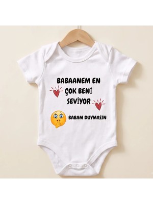 Egg Baby Babaannem Beni Çok Seviyor Tasarımlı Eğlenceli Bebek Body %100 Pamuk Zıbın