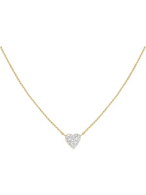 Rosefield JNPHG.J1273 Altın Renk Pave Kalp  Çelik Kolye