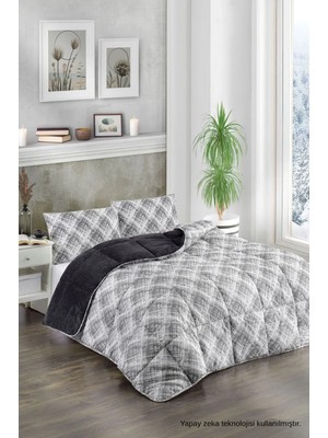 Ely Parker Renkli Desenli Tek Kişilik Yorgan Peluş Çift Taraflı Yastık Kılıflı (Çarşafsız) 06