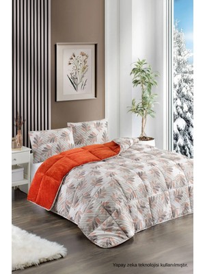 Ely Parker Renkli Desenli Tek Kişilik Yorgan Peluş Çift Taraflı Yastık Kılıflı (Çarşafsız) 05