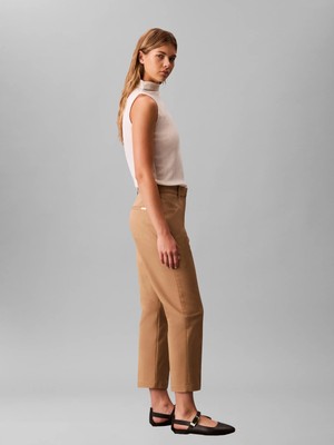 Calvin Klein Kadın / Kız Kahverengi Calvin Klein Straıght Leg Stretch, Hms Kahverengi Kadın Pantolon