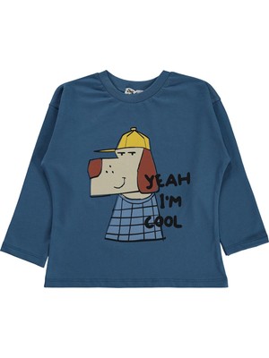 Civil Boys Yeah Köpek Baskılı 2-5 Yaş Sweatshirt Km - Lacivert