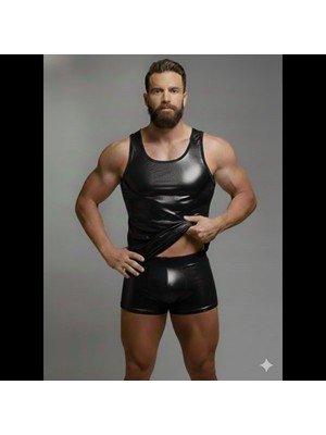 Beru Erkek Lame Tank Top Boxer Takımı Beru Najmaddin