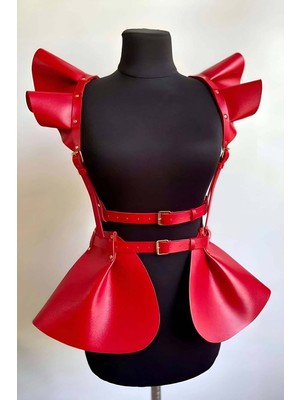 Beru Deri Elbise Harness, Şık Mini Deri Elbise, Prenses Deri Elbise - BRF1001 Beru Najmaddin