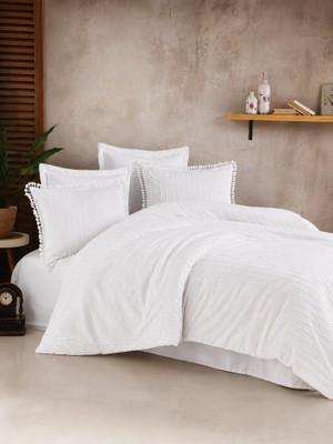 Gees Global Butik Nev Takımı Çift Kişilik Estina V6 Beyaz