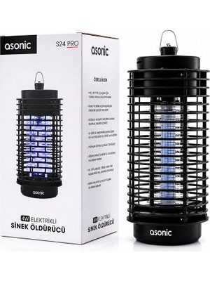 Ankaverse 4W - Siyah Kokusuz Taşınabilir LED Mavi Işıklı Sinek Öldürücü S24 Pro (5286)