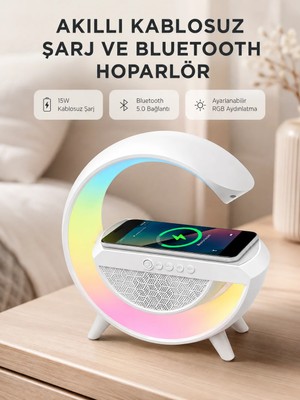Miss Mojo Kablosuz Şarjlı Bluetooth Hoparlör ve Gece Lambası – Nfc, Fm Radyo, Rgb Işık