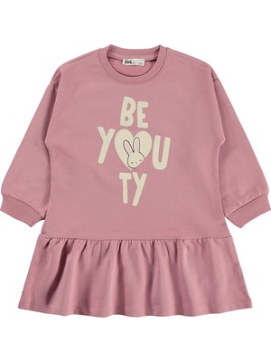 Civil Girls Be You Ty Baskılı 2-5 Yaş Elbise - Pembe