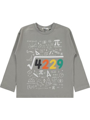 Civil Boys 4489 Baskılı 6-9 Yaş Sweatshirt - Gri