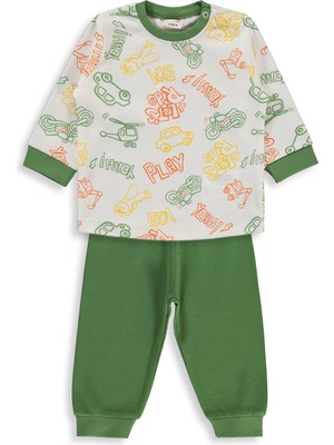 Civil Baby Araba Baskılı 6-18 Ay Pijama Takımı - Yeşil