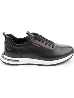 Bambi Siyah Hakiki Deri Erkek Sneaker E01011041841