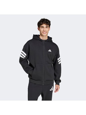 adidas Future Icon 3-Stripes Erkek Siyah Eşofman Üstü.-