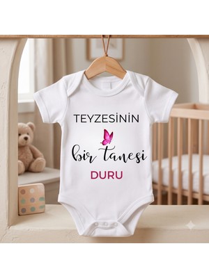 Egg Baby Kişiye Özel Isimli Teyze Temalı Bebek Body Zıbın - Teyzesinin Bir Tanesi Baskılı %100 Pamuklu Bebek Body