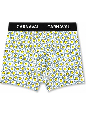 Carnaval Socks Carnaval Yumurta Desenli Premium Pamuklu Erkek Boxer - Açık Mavi Renkli