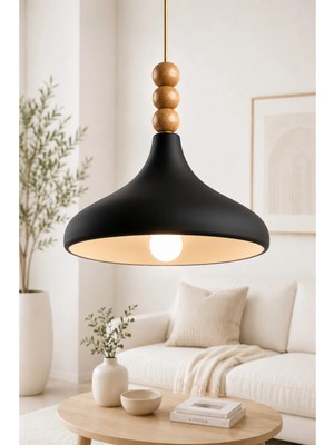 Luna Lighting Verona Siyah Renk Rustik Tekli Avize Sarkıt Salon Mutfak Oturma Odası Lamba