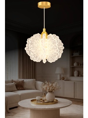 Luna Lighting Katerina Model Gold Kaplama Metal Salon Mutfak Oturma Yatak Odası Modern LED Sarkıt Avize