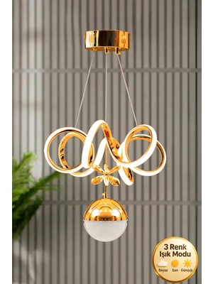 Luna Lighting Elda Modern Gold Kaplama Salon Yemek Mutfak Oturma Odası Hol Antre LED Sarkıt Avize