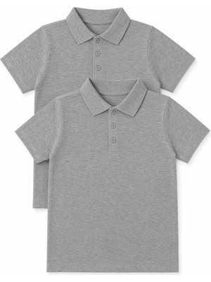 Perendi Unisex Çocuk 2’li Polo Yaka Kısa Kollu Okul Tişörtü