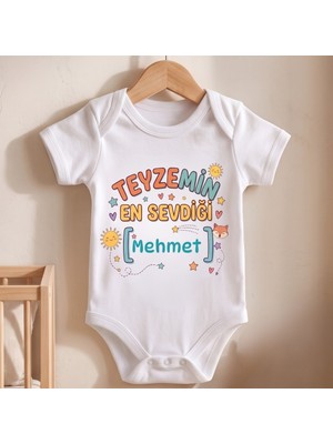 Egg Baby Isimli Kişiye Özel Teyze Temalı Teyzemin En Sevdiği Tasarımlı Bebek Zıbın Body %100 Pamuk