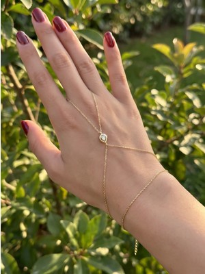 Topaloğlu 14 Ayar Taşlı Mini Damla Model Şahmeran