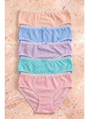 Katia & Bony Kız Çocuk 5 Li Paket Puantiye Detaylı Slip Çok Renkli
