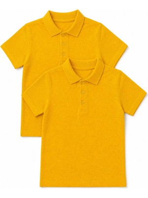 Perendi Unisex Çocuk 2’li Polo Yaka Kısa Kollu Okul Tişörtü