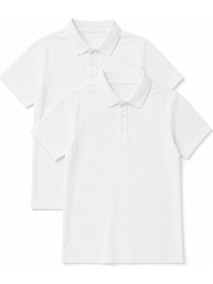 Perendi Unisex Çocuk 2’li Polo Yaka Kısa Kollu Okul Tişörtü
