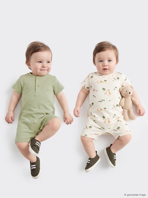 LC Waikiki Lcw Baby Yeşil Baskılı Erkek Bebek Tulum 2'li
