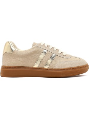 Derimod Kadın Bej Bağcıklı Kalın Tabanlı Sneaker AF168001SK