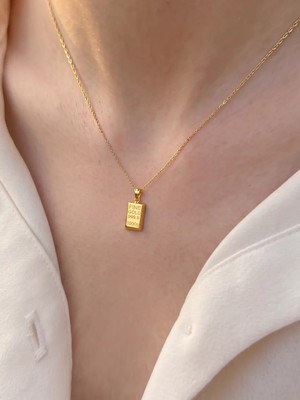 Topaloğlu 8 Ayar Gold Mini Külçe Kolye
