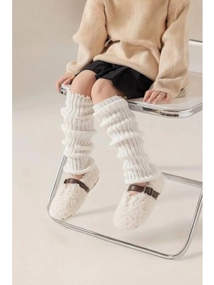 ALDAIYR Tozluk %100 Akrilik Triko Örgü Leg Warmer Ayak Isıtıcı Fitilli Triko Kolluk
