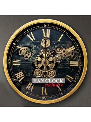Han Clock Explorer Metal Çarklı Duvar Saati 46CM