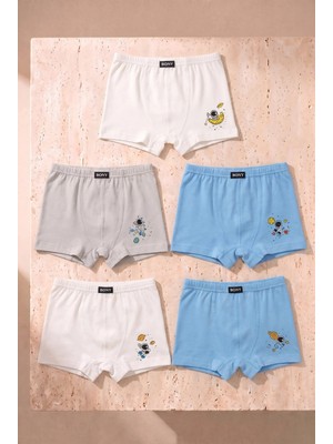 Bony Socks Erkek Çocuk 5'li Uzay Desenli Boxer