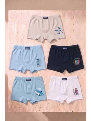 Bony Socks Erkek Çocuk 5'li Karışık Desenli Boxer
