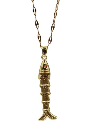 Stelle Jewelry Çelik Balık Kuyruğu Kolye Gold Renk Deniz Temalı Figürlü Şık Kadın Kolye