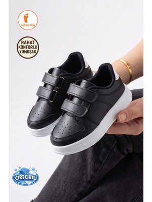 Albishoes Unisex Cırt Cırtlı Rahat Taban Yumuşak Günlük Okul Kız Erkek Çocuk Sneaker Spor Ayakkabı