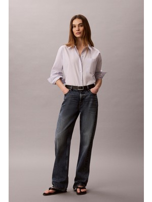 Calvin Klein Yarndye Cotton Poplın Relaxed Sh