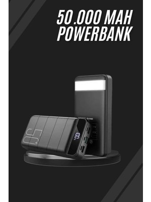 Sora Home Taşınabilir Powerbank 50.000 Mah 4 Girişli Hızlı Şarj LED Göstergeli Fenerli Şarj