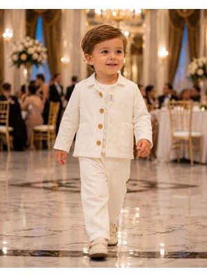 Mummys Love Erkek Çocuk Ceketli 3'lü Takım - %100 Doğal Pamuk - Eku