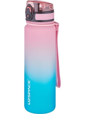 Uzspace Fiftyfifty 500ML Çift Renk Softtouch Ff Collection Su Matarası Pembe-Yeşil