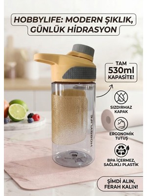 Seg Home Ergonomik Sızdırmaz Kapaklı Su Matarası / Suluk 530 ml - Bpa Içermez Detoks ve Spor Suluk