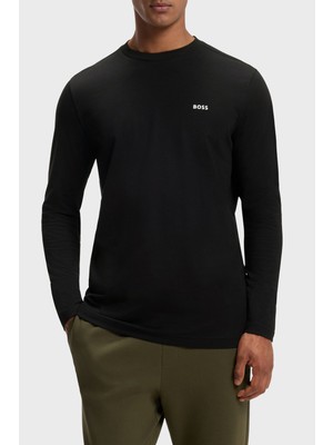Boss Logolu Regular Fit Bisiklet Yaka Uzun Kollu T Shirt Erkek T Shirt 50506365 001