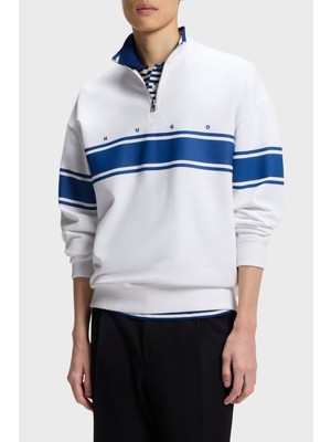 Hugo Pamuklu Relaxed Fit Yarım Fermuarlı Dik Yaka Sweat Erkek Sweat 50563798 100