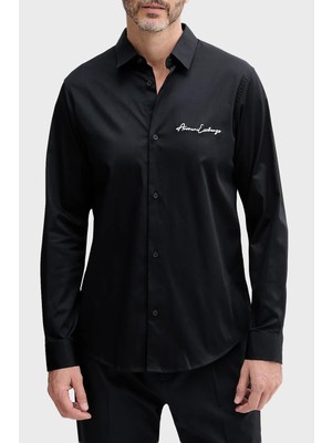 Armani Exchange Pamuklu Logo Işlemeli Regular Fit Gömlek Erkek Gömlek XM001224 AF10192 UB101